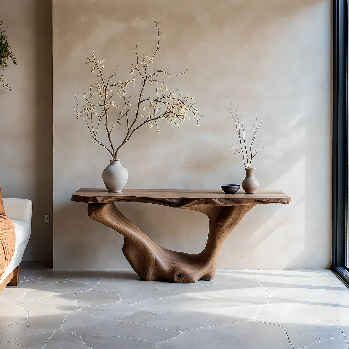 Organic Root Console – Functional Sculpture for Serene Interiors
