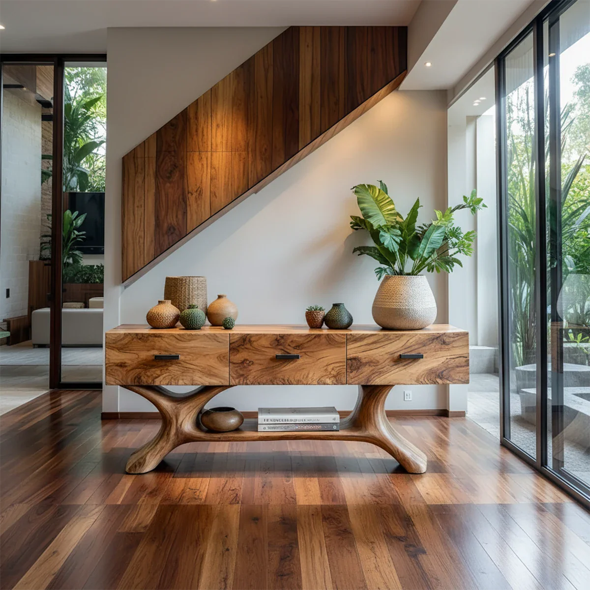 Nature-Formed Elegance: The Artistry of Organic Solid Wood Console Tables