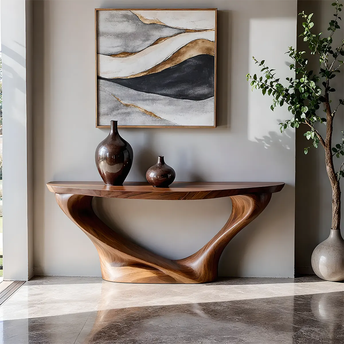 Sculpted Elegance: The Solid Wood Console Table That Redefines Modern Artistry