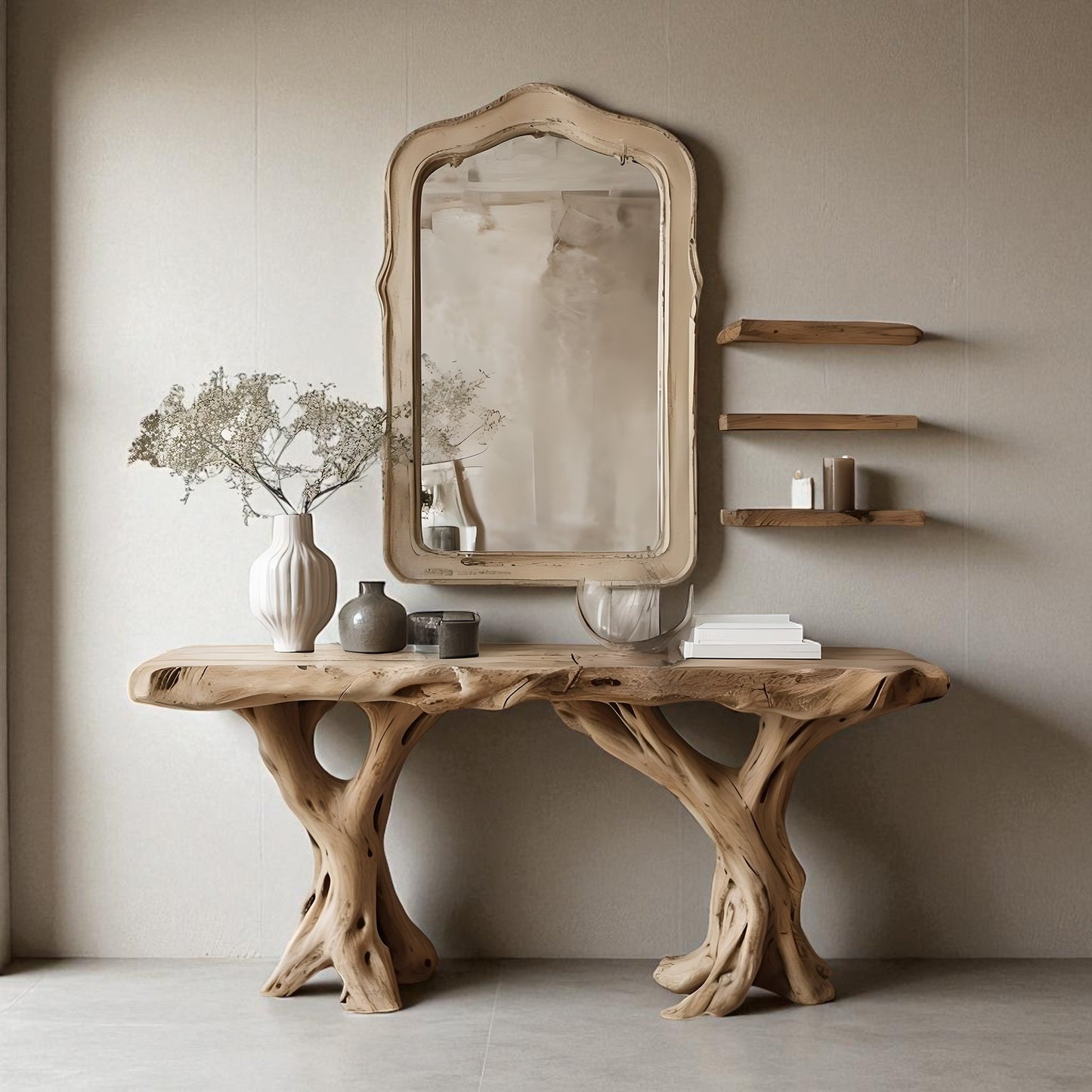 Handmade Solid Wood Console Table – Rustic Natural Design