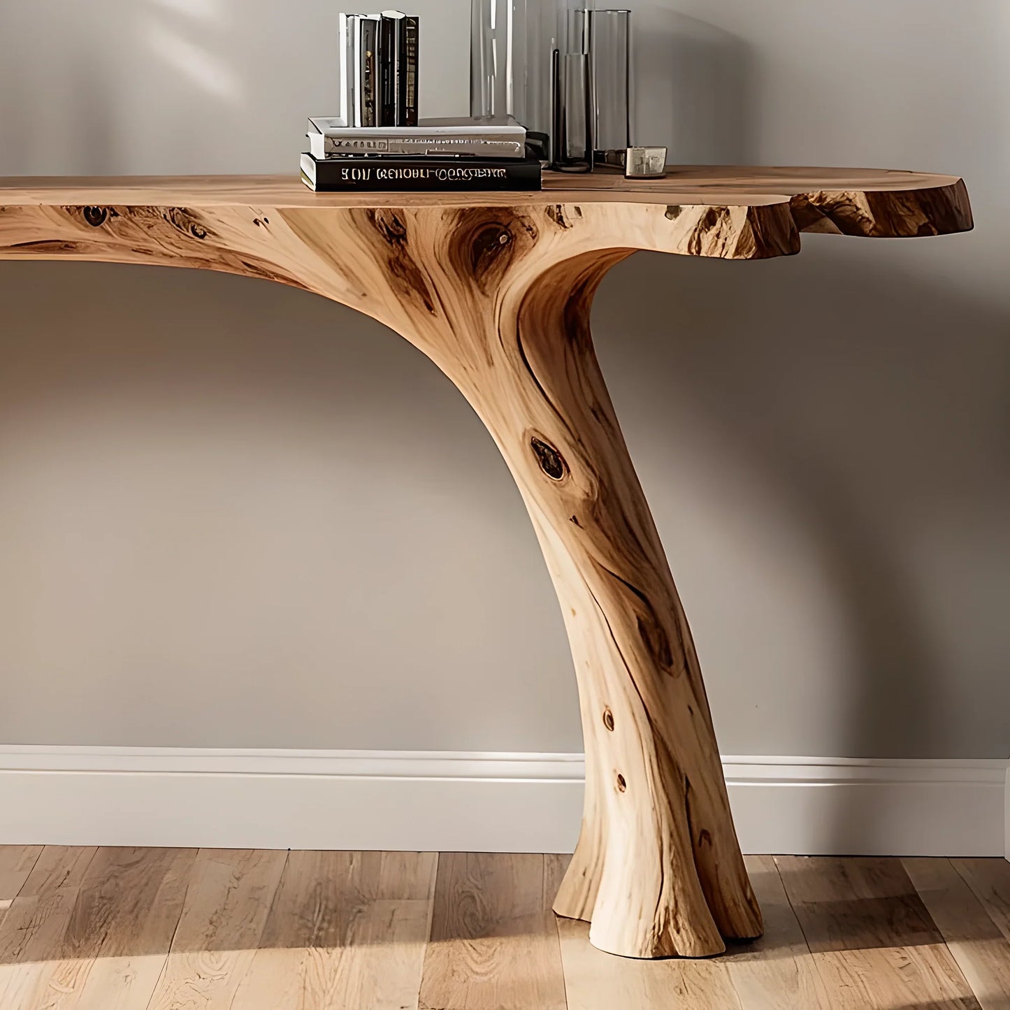 Solid Wood Console Table – Handmade Natural Artistic Design