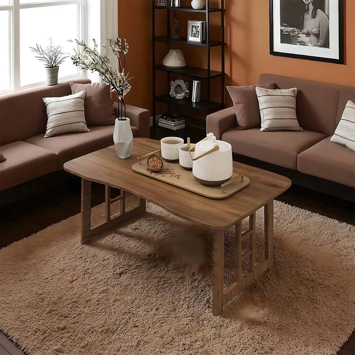 31.5″ Bamboo Coffee Table – Exquisite Asian Design, 265lb Load Capacity