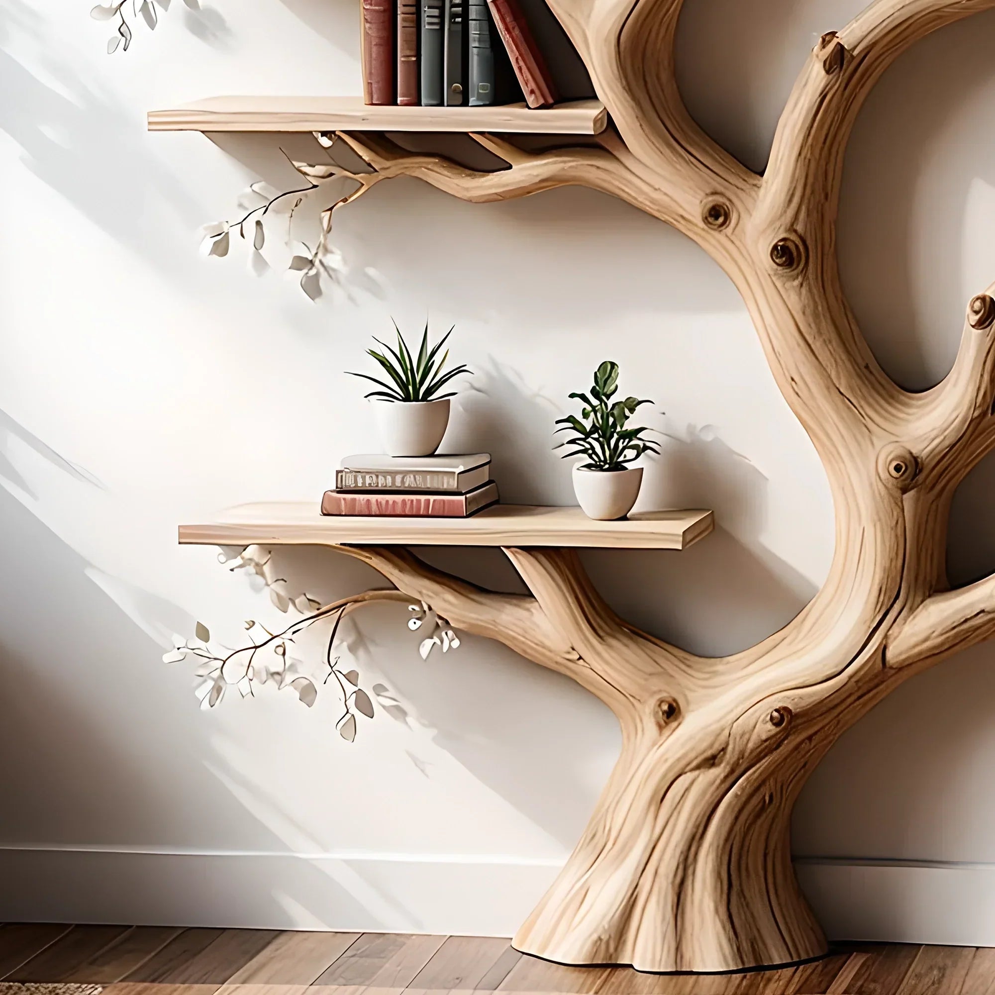Decorative Wooden Tree Shelf – Minimalist & Functional