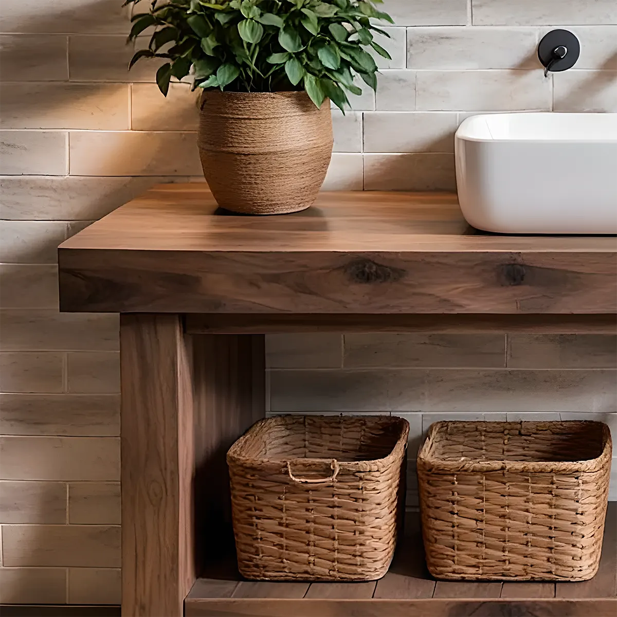 Elmstone Vanity – Solid Oak Farmhouse Bathroom Design - Rustira