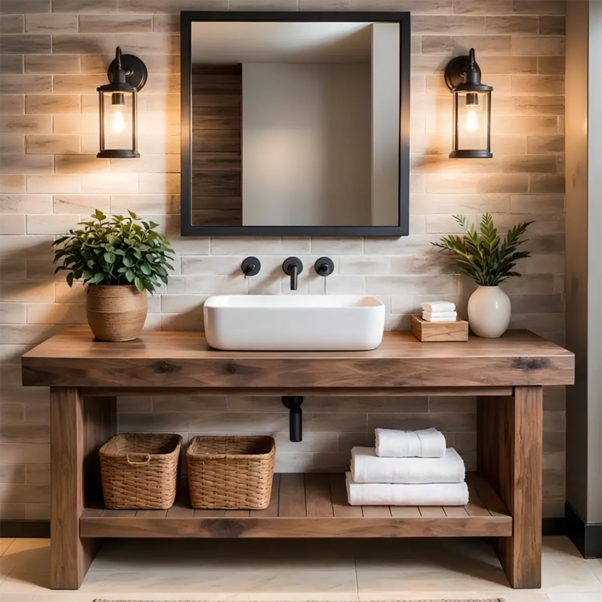 Elmstone Vanity – Solid Oak Farmhouse Bathroom Design - Rustira