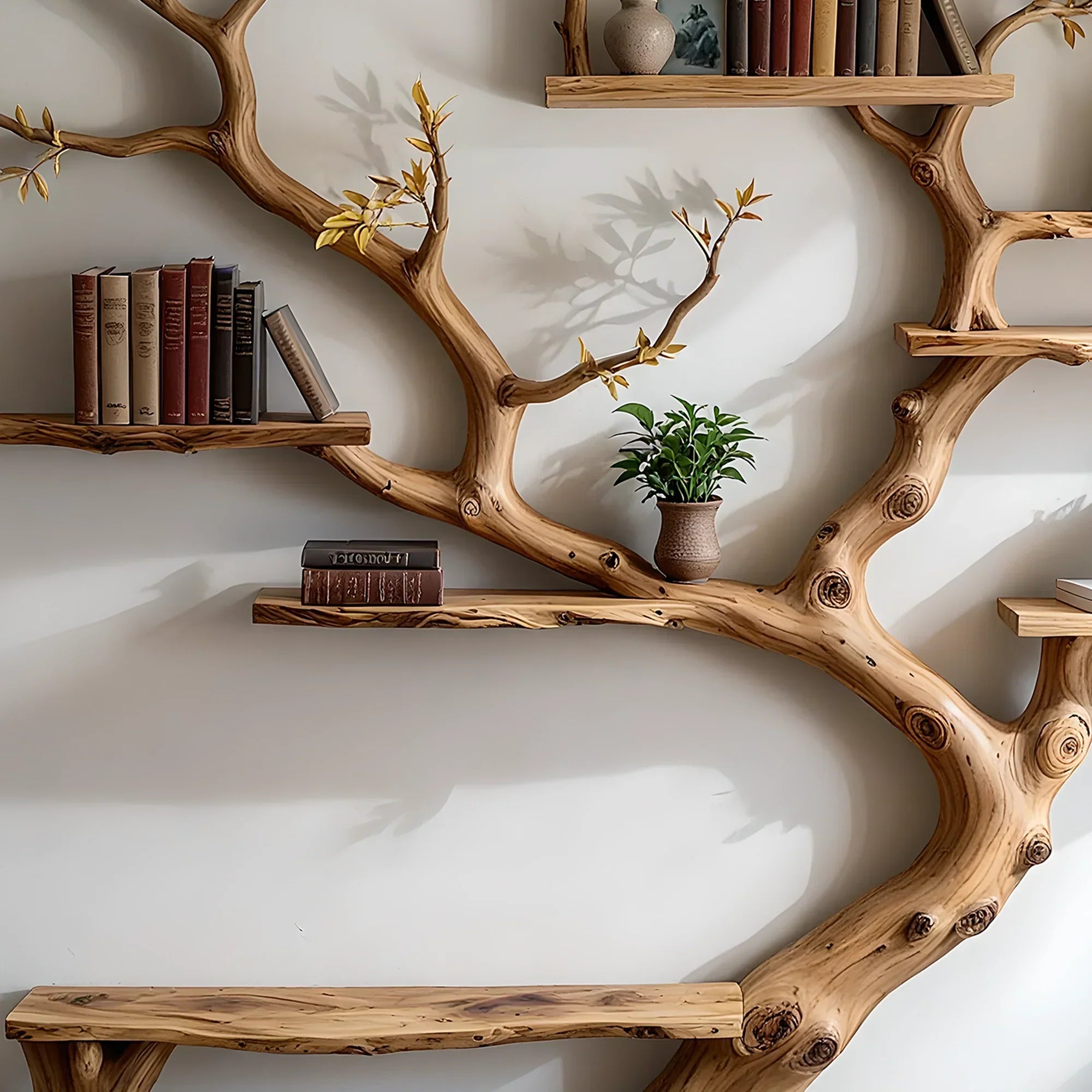 Tree Bookshelf – Unique Wooden Branch Design for Home Decor