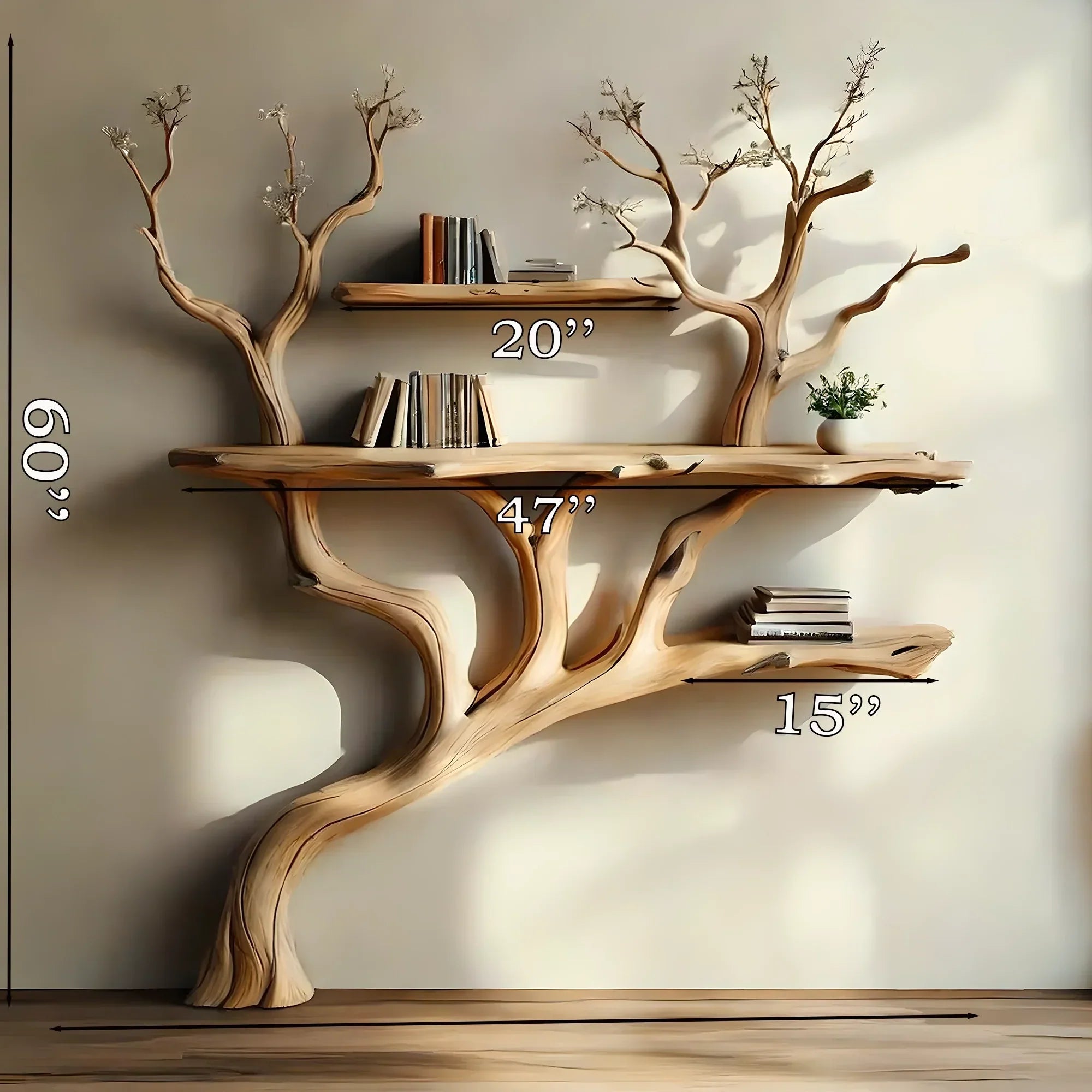Tree Style Wall Bookshelf – Creative Storage Solution