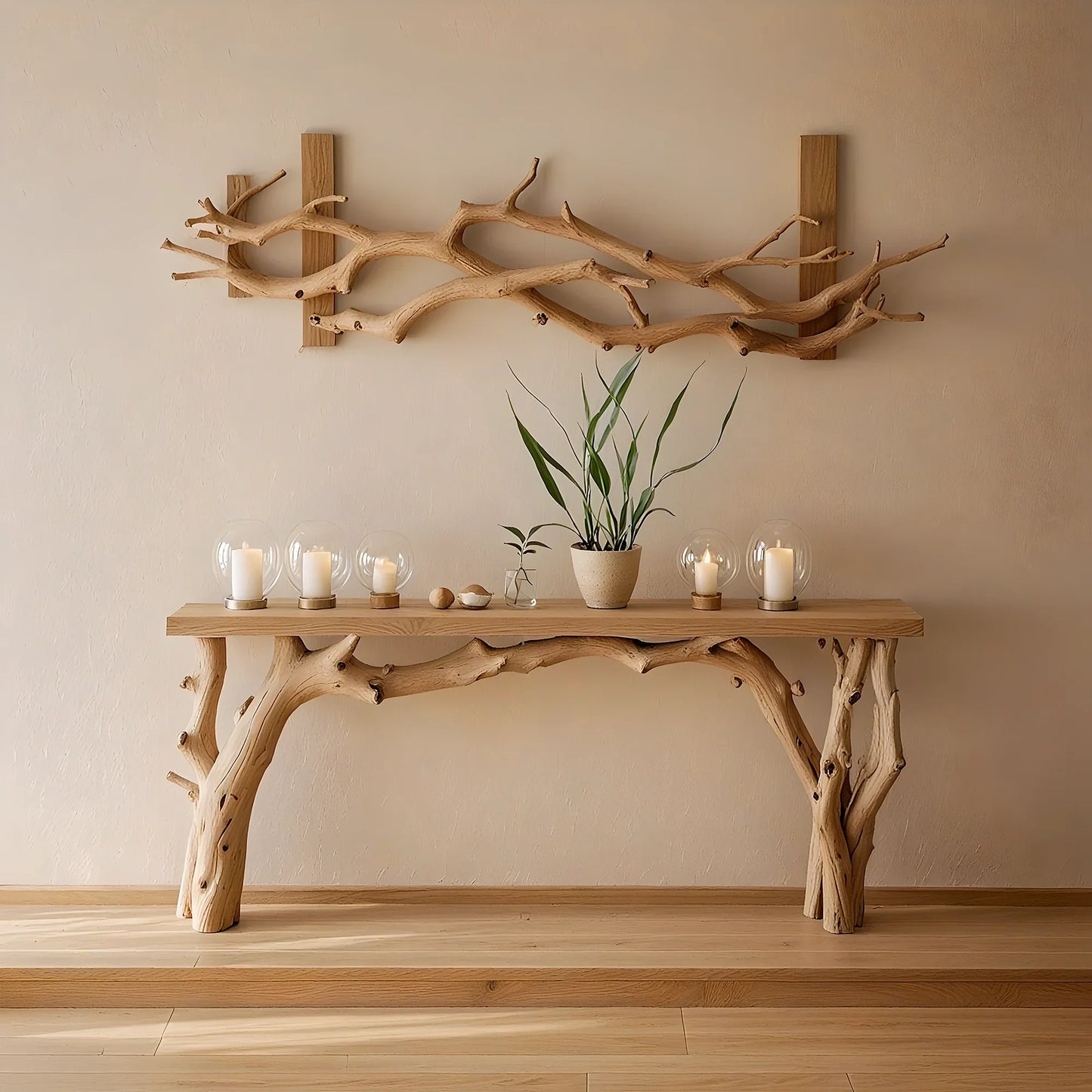 :Handmade rustic natural wood console table, farmhouse style console table, living side table, entryway table, housewarming gift