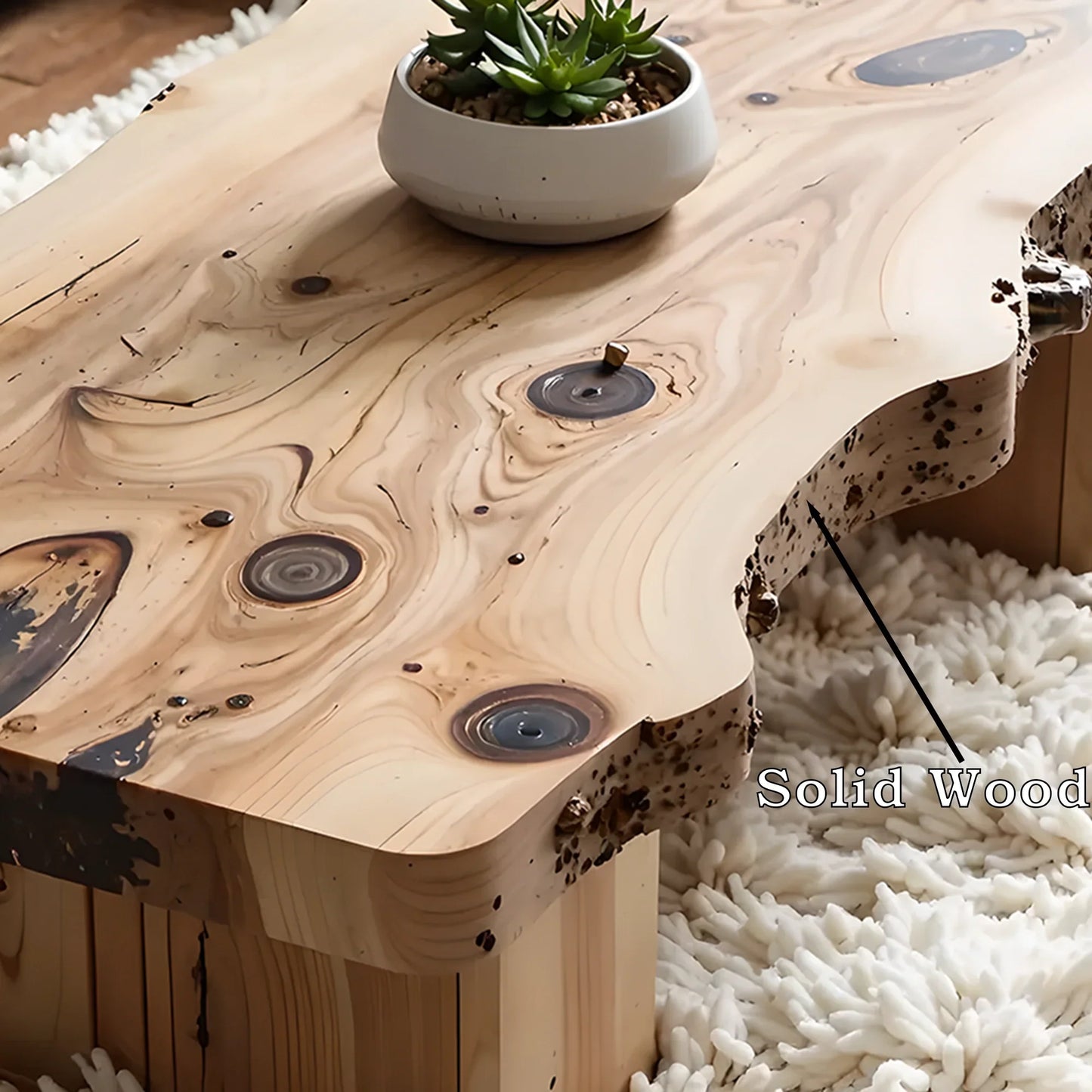 Handmade coffee table, rustic natural wood coffee table, live edge farm table, living room table, living room décor