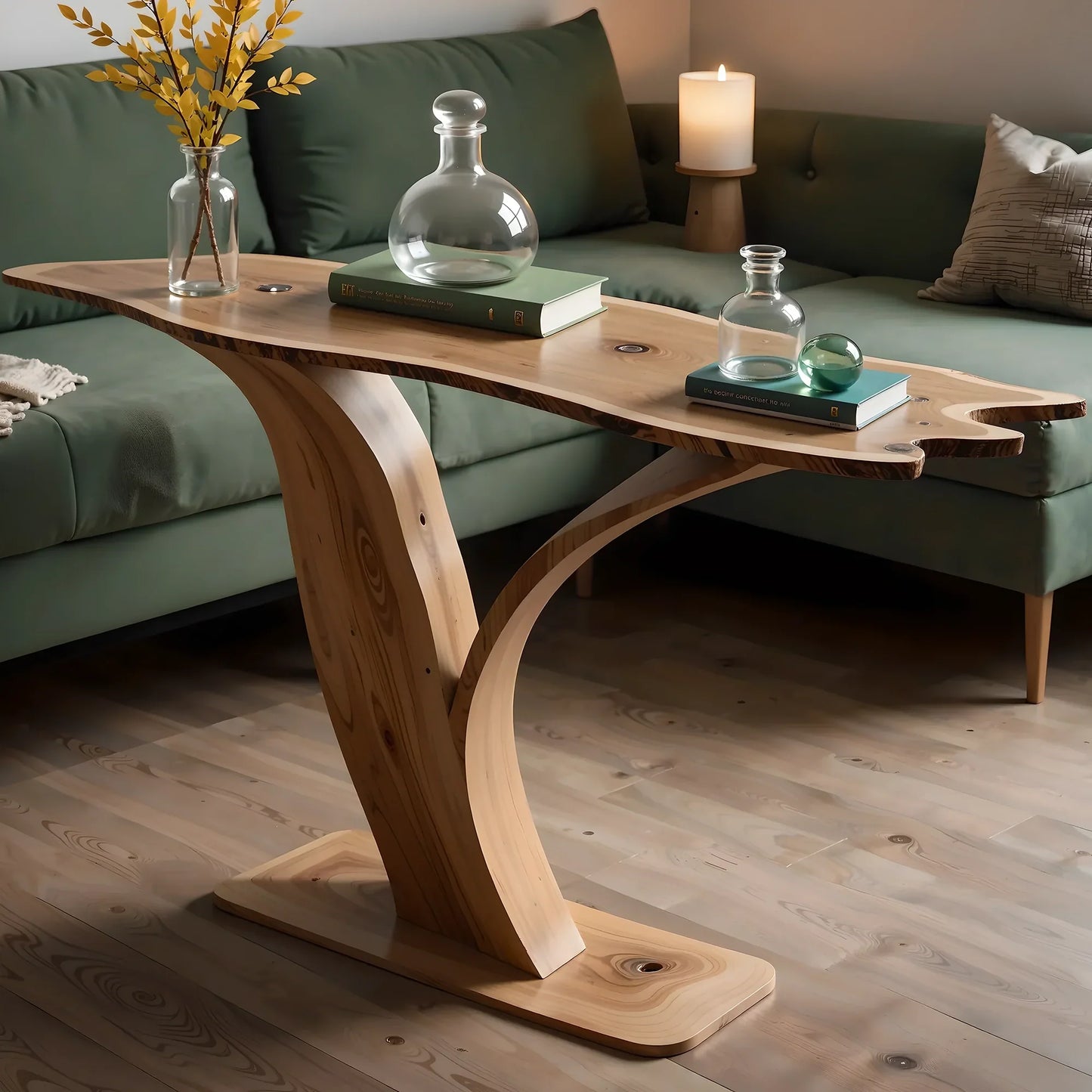 Handmade rustic natural wood console table, farmhouse style console table, living side table, entryway table, housewarming gift