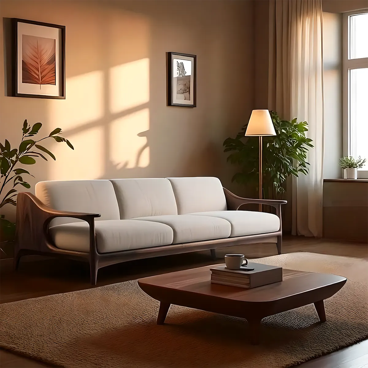 High-class Ash Wood Sofa - Modern Design, Durable and Beautiful