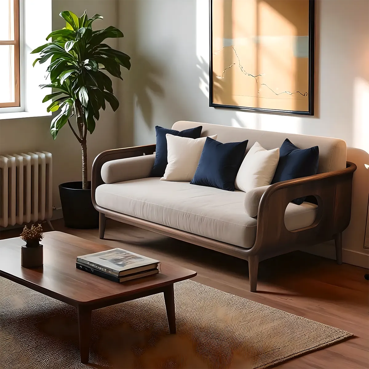 High-class Ash Wood Sofa - Luxurious & Durable Nordic Design