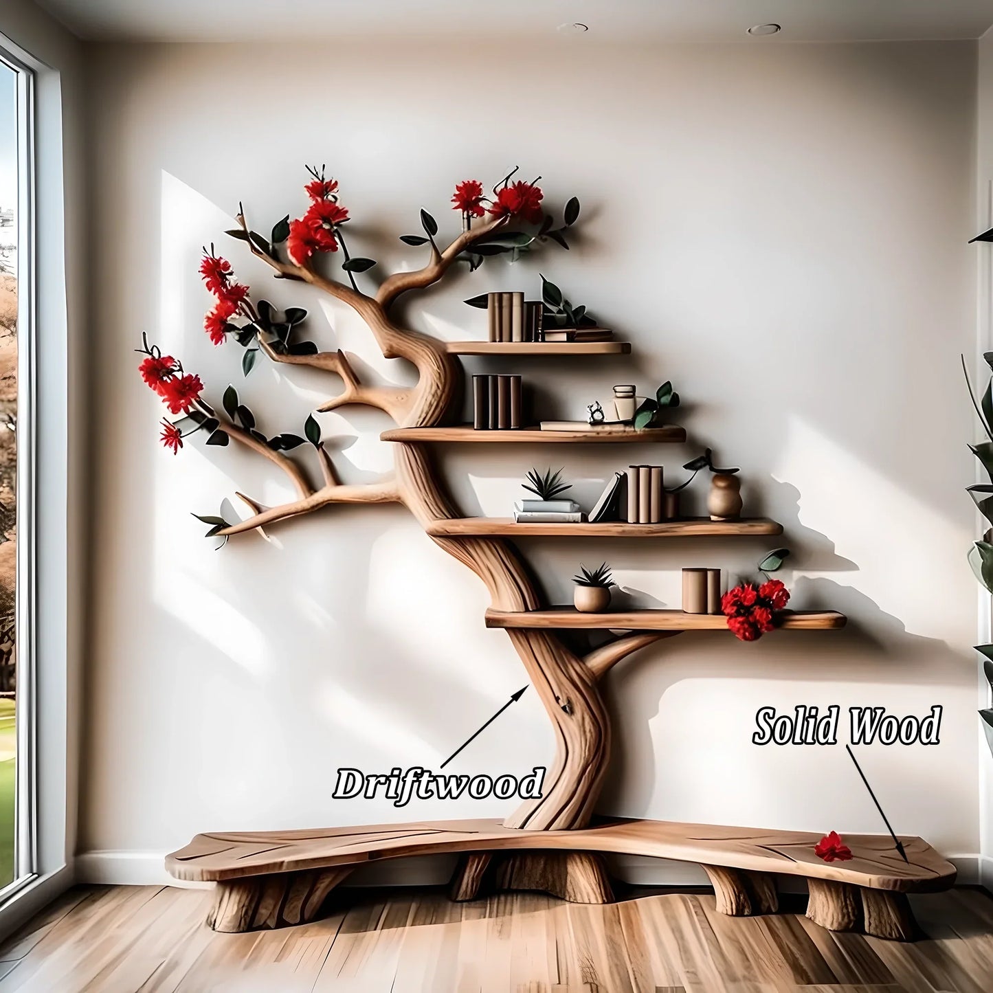 Living room decorative bookshelf design combines classic and modern