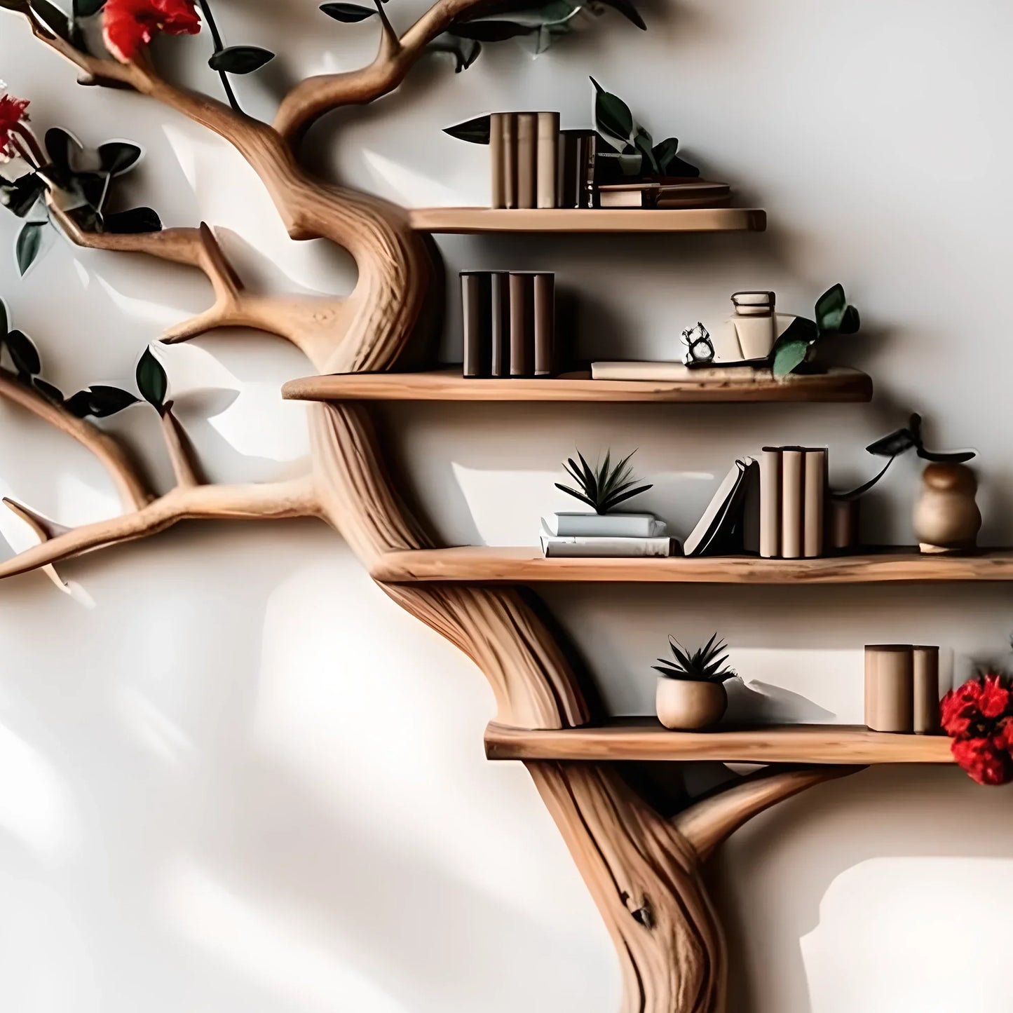 Living room decorative bookshelf design combines classic and modern