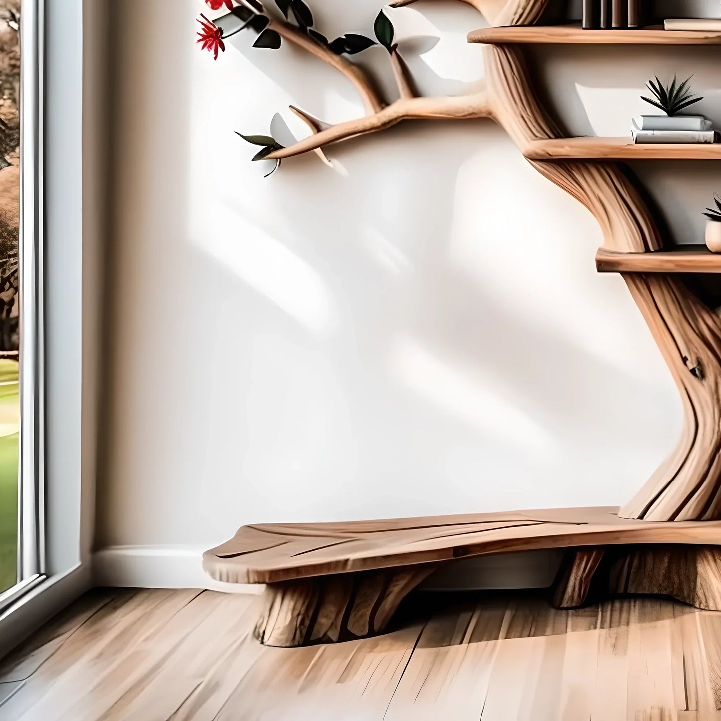 Living room decorative bookshelf design combines classic and modern