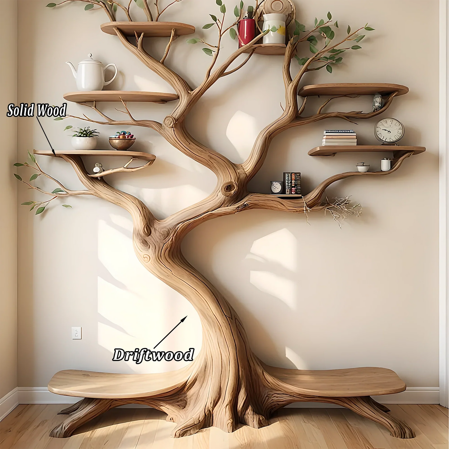 Modern bookshelf, high quality wooden tree shaped bookshelf