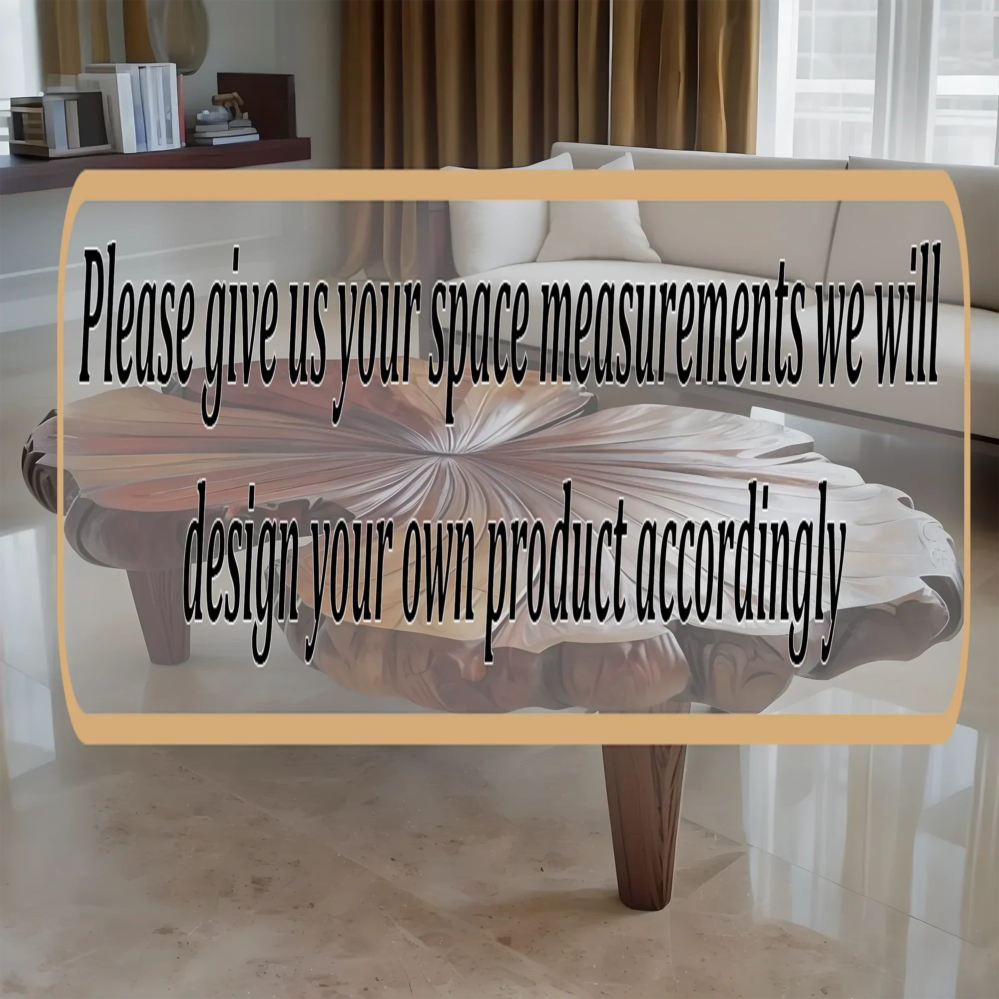 Modern leaf tea table, hand-carved wooden table