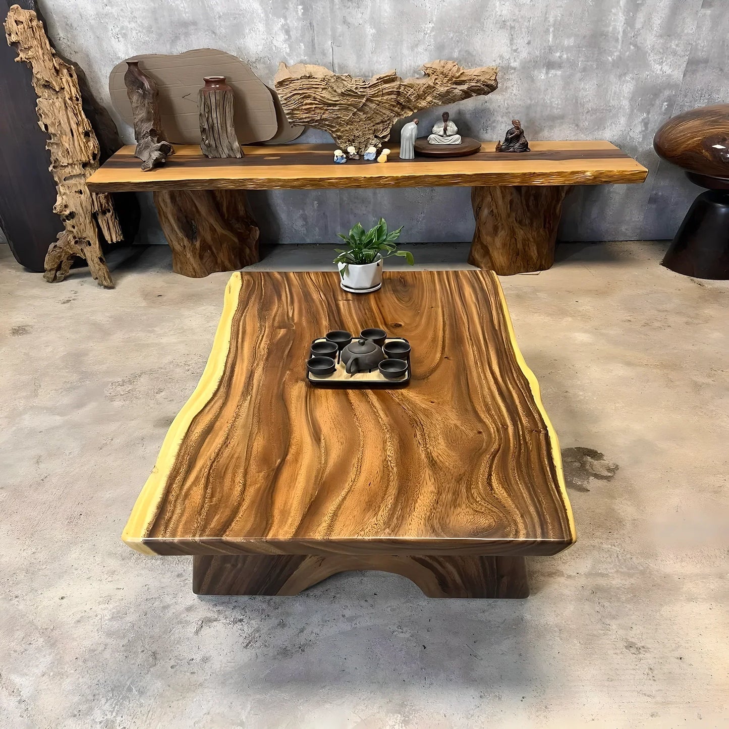 Modern wooden tea table, flat tea table
