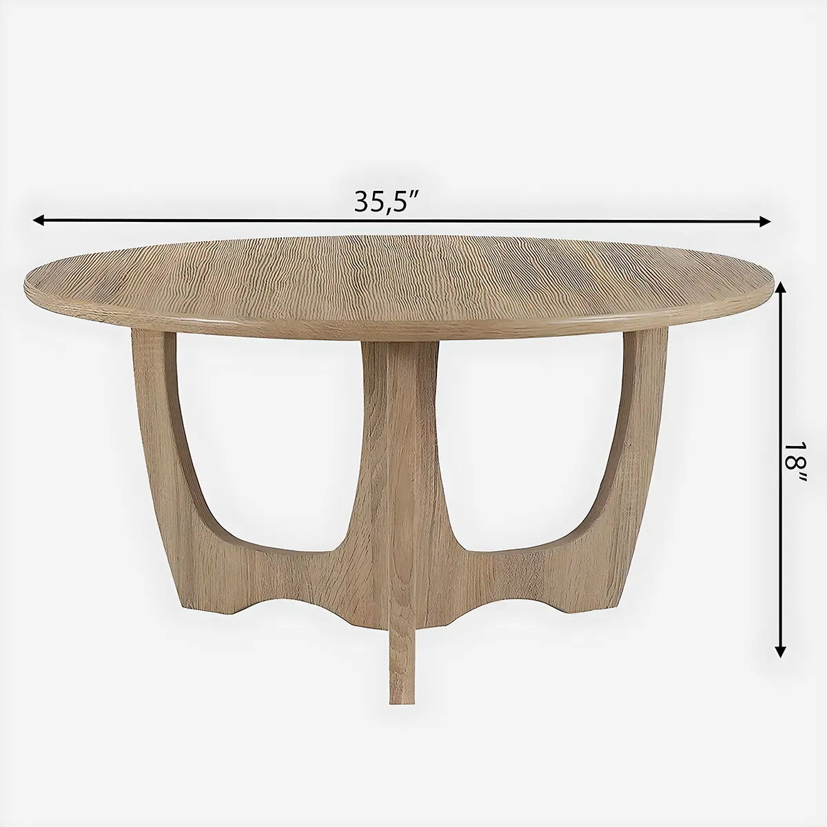 Natural Wood Round Coffee Table – Modern, Sophisticated Design