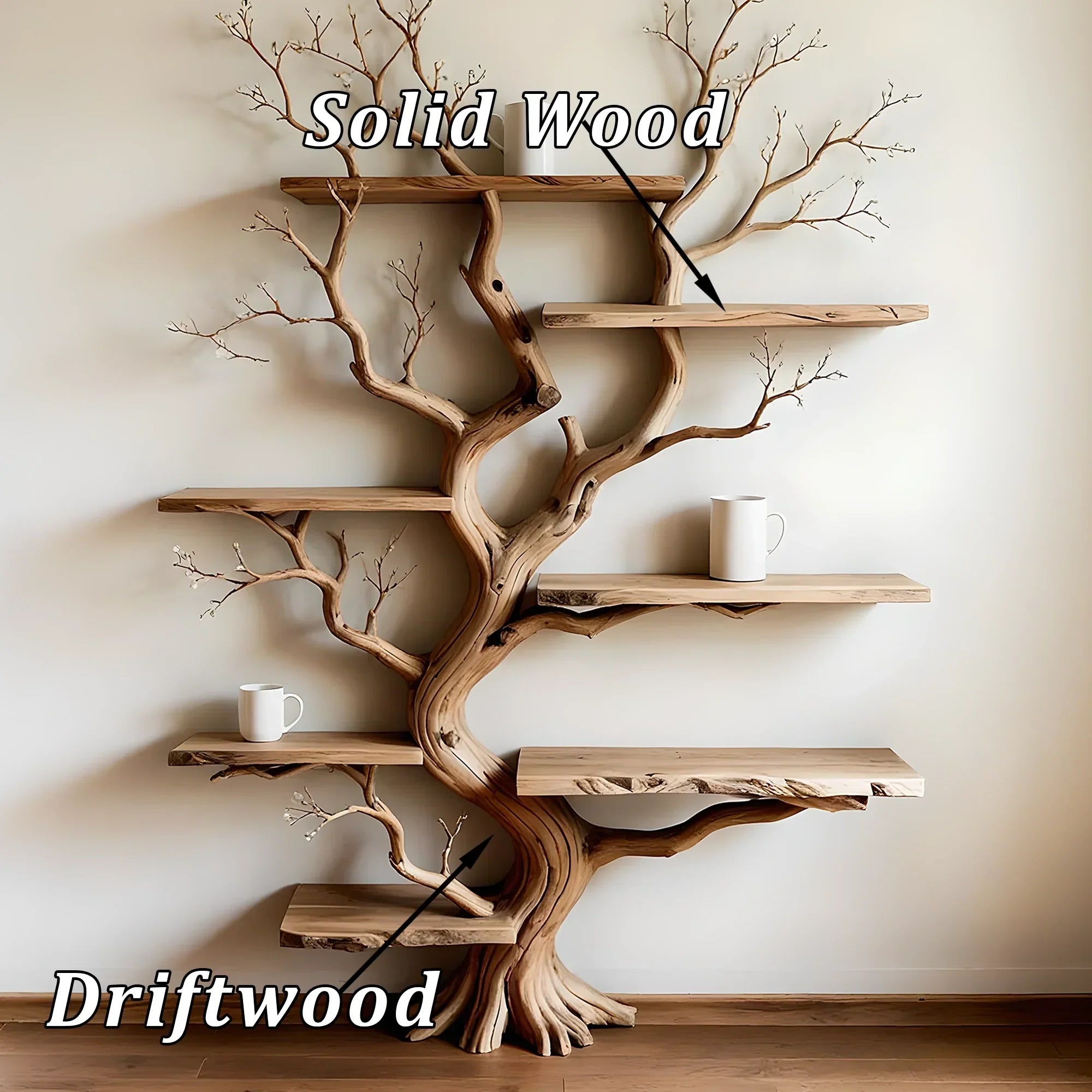 Modern Tree Bookshelf – Artistic Wooden Bookcase, Minimalist & Natural Design