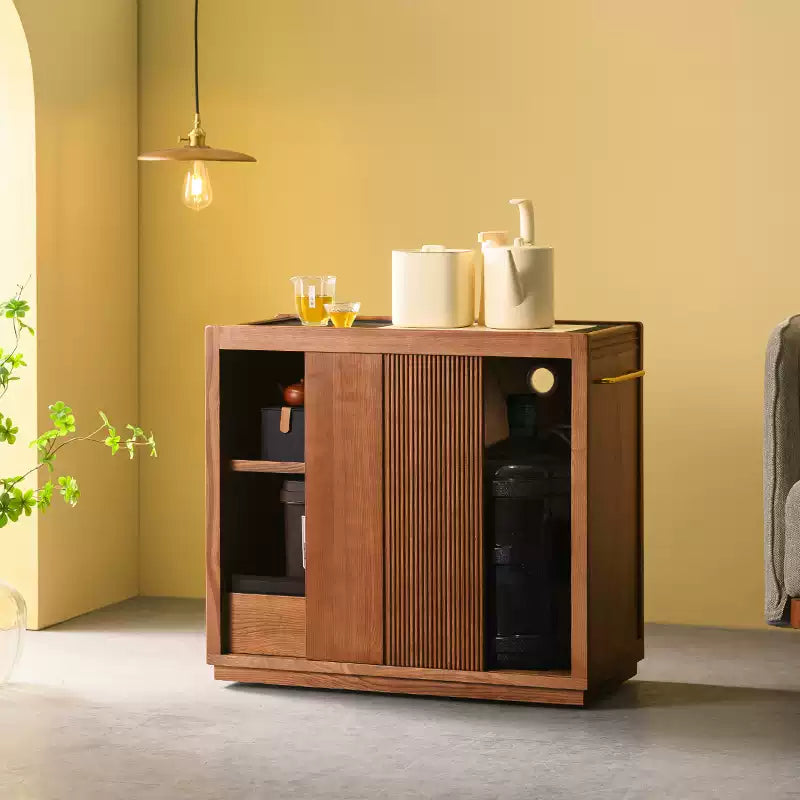 Solid Wood Tea Cabinet – Modern Minimalist Storage Design - Rustira