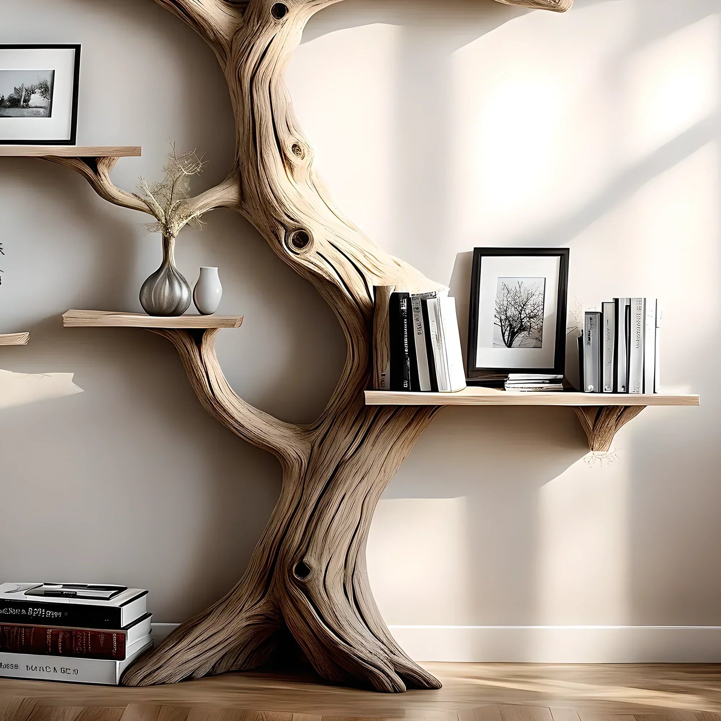 Solid wood bookcase, Christmas decorative bookcase