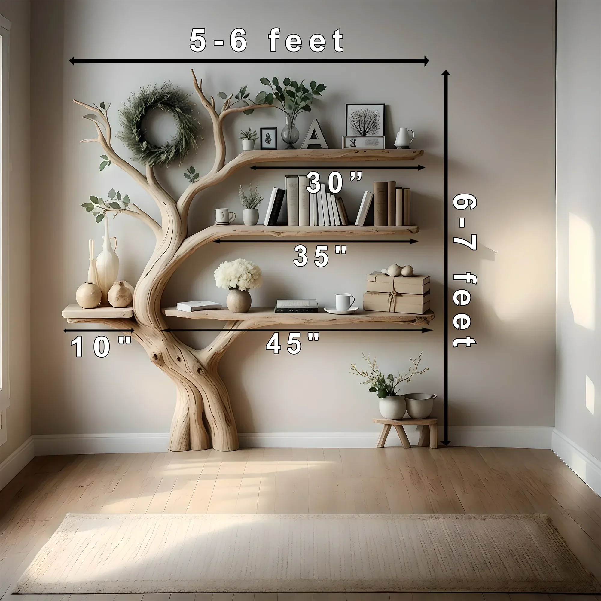 bookshelf. tree bookshelf natural wooden bookcase floating table bookshelf table special decorative bookshelf