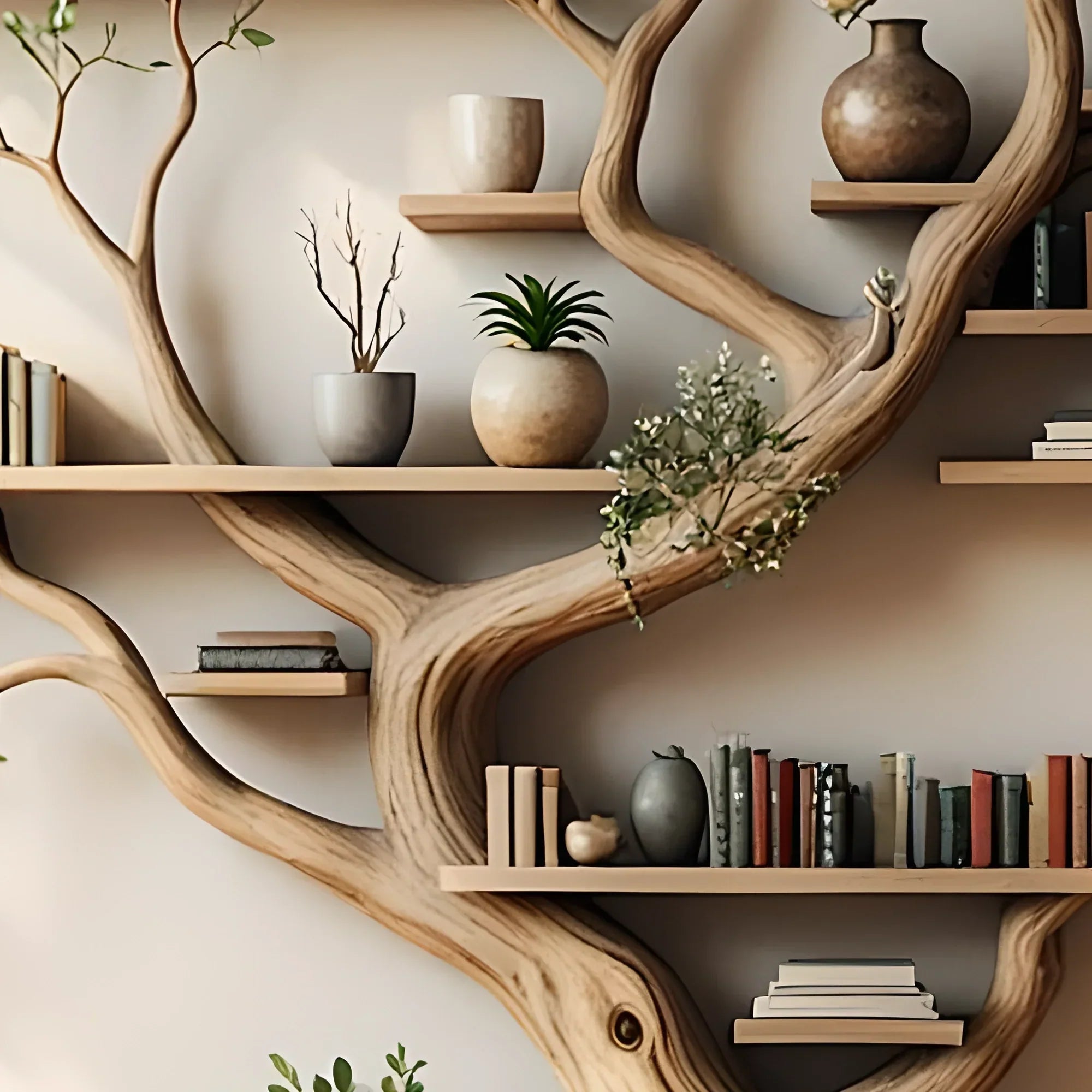 handmade tree shaped bookshelf