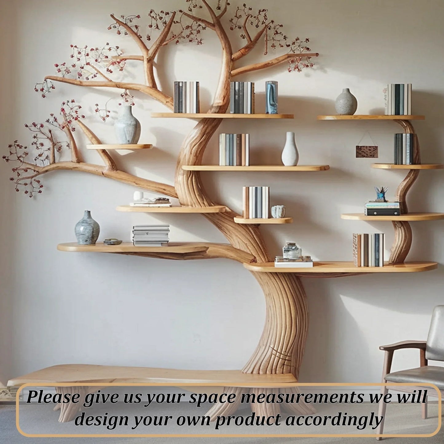 tree branch bookshelf floating bookshelf edge bookshelf wall mounted bookshelf handmade decorative wooden bookshelf