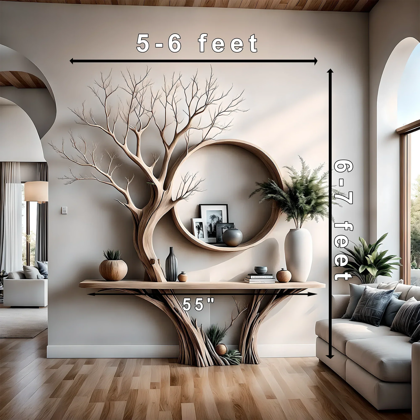 Tree-shaped reading table, solid wood reading table