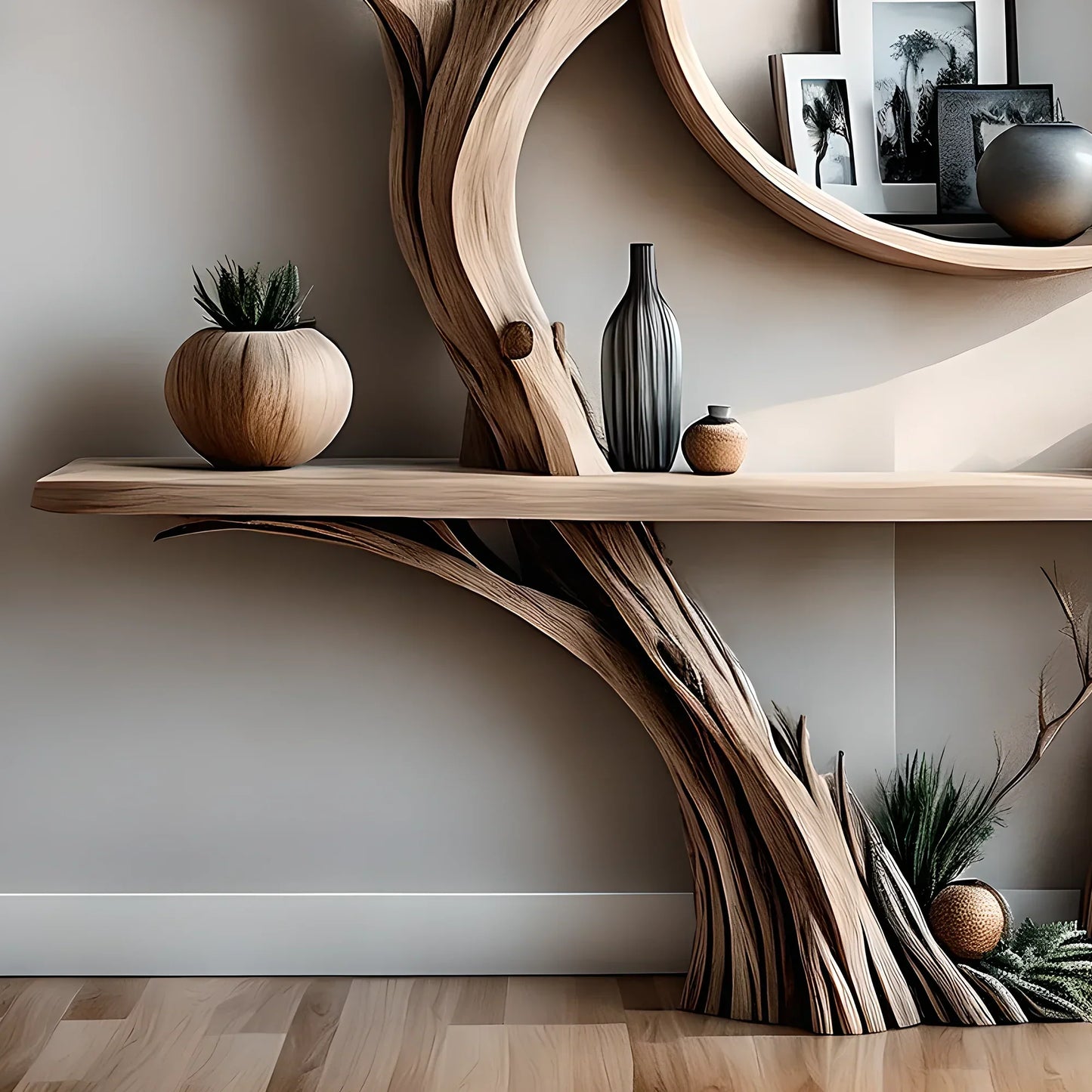 Tree-shaped reading table, solid wood reading table