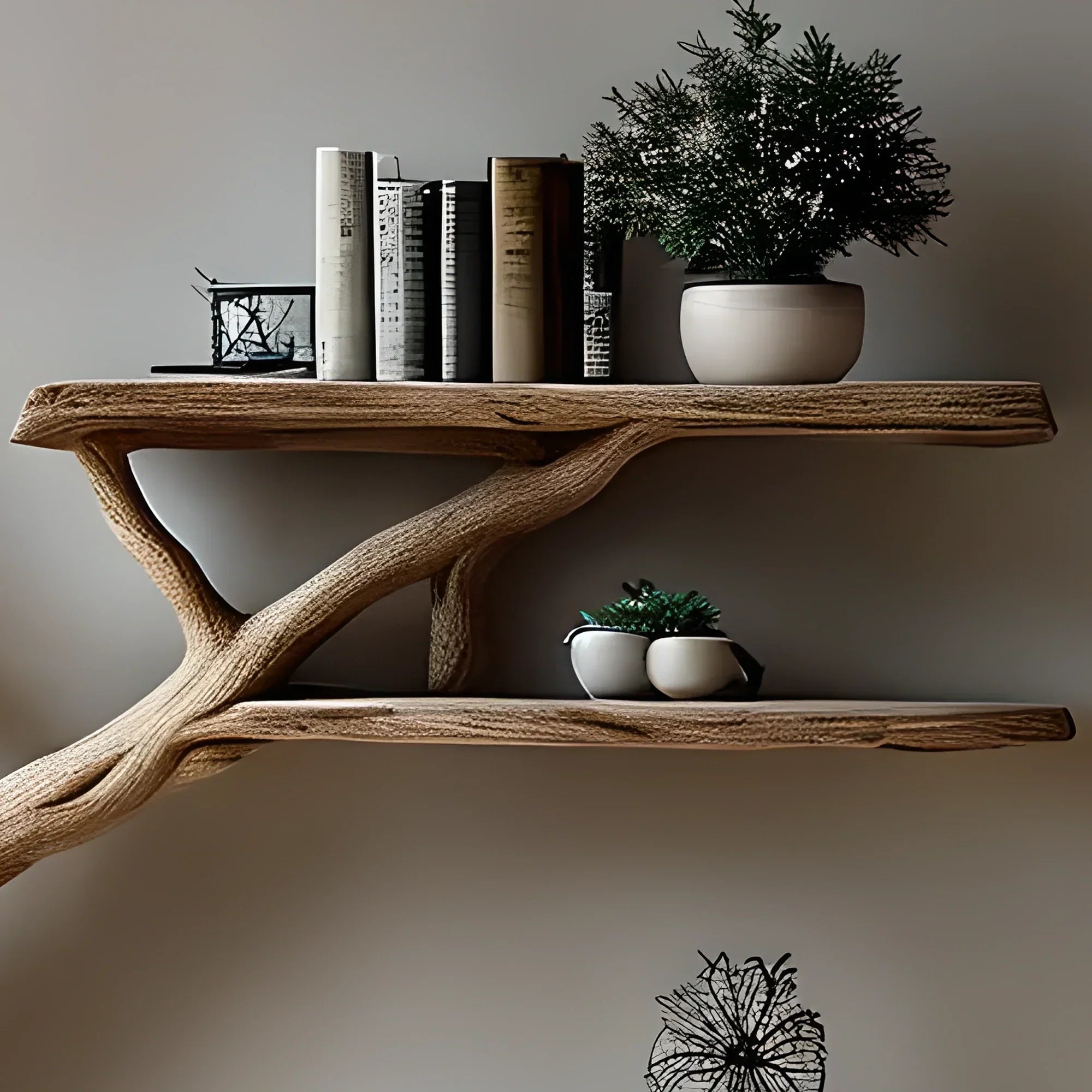 Bookshelf, Bookcase, Tree bookcase, Wooden bookshelf, Wall-mounted bookcase, Wooden bookshelf