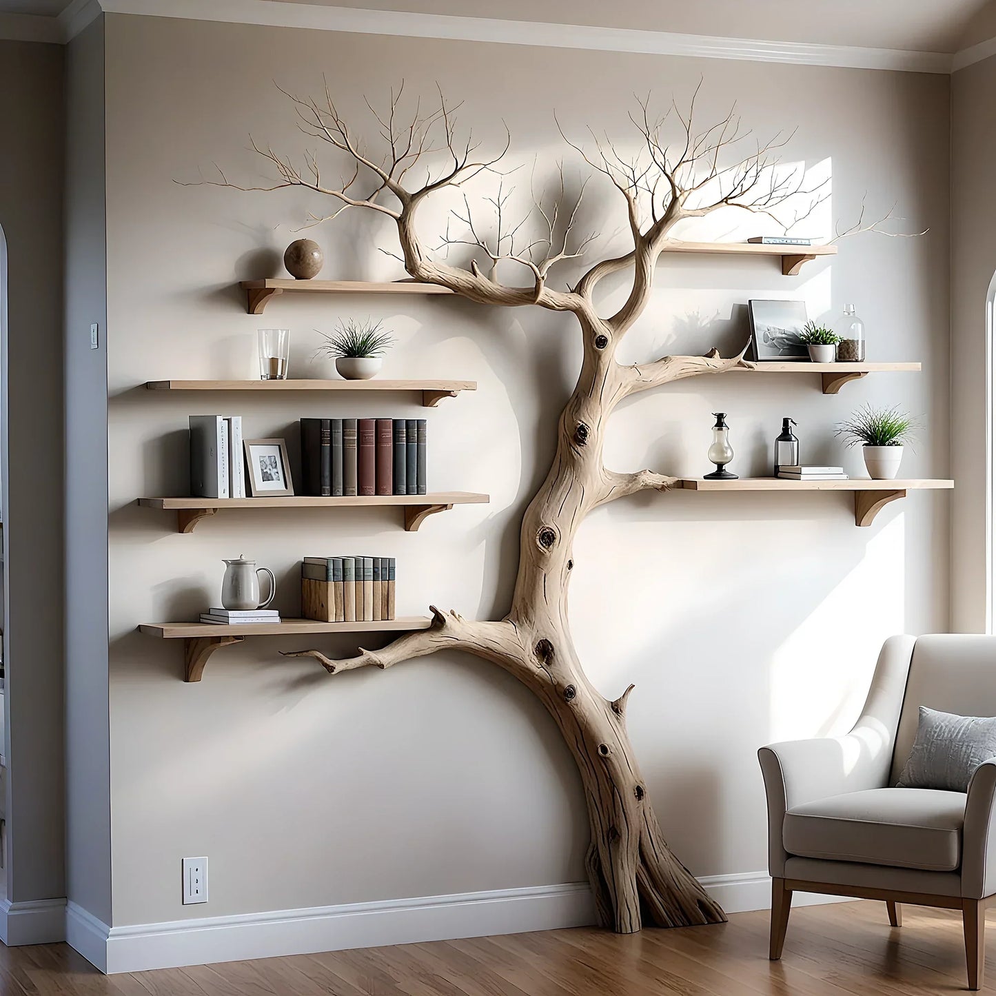 Wall decoration shelves, souvenir display shelves, tree-shaped bookshelf for room decoration
