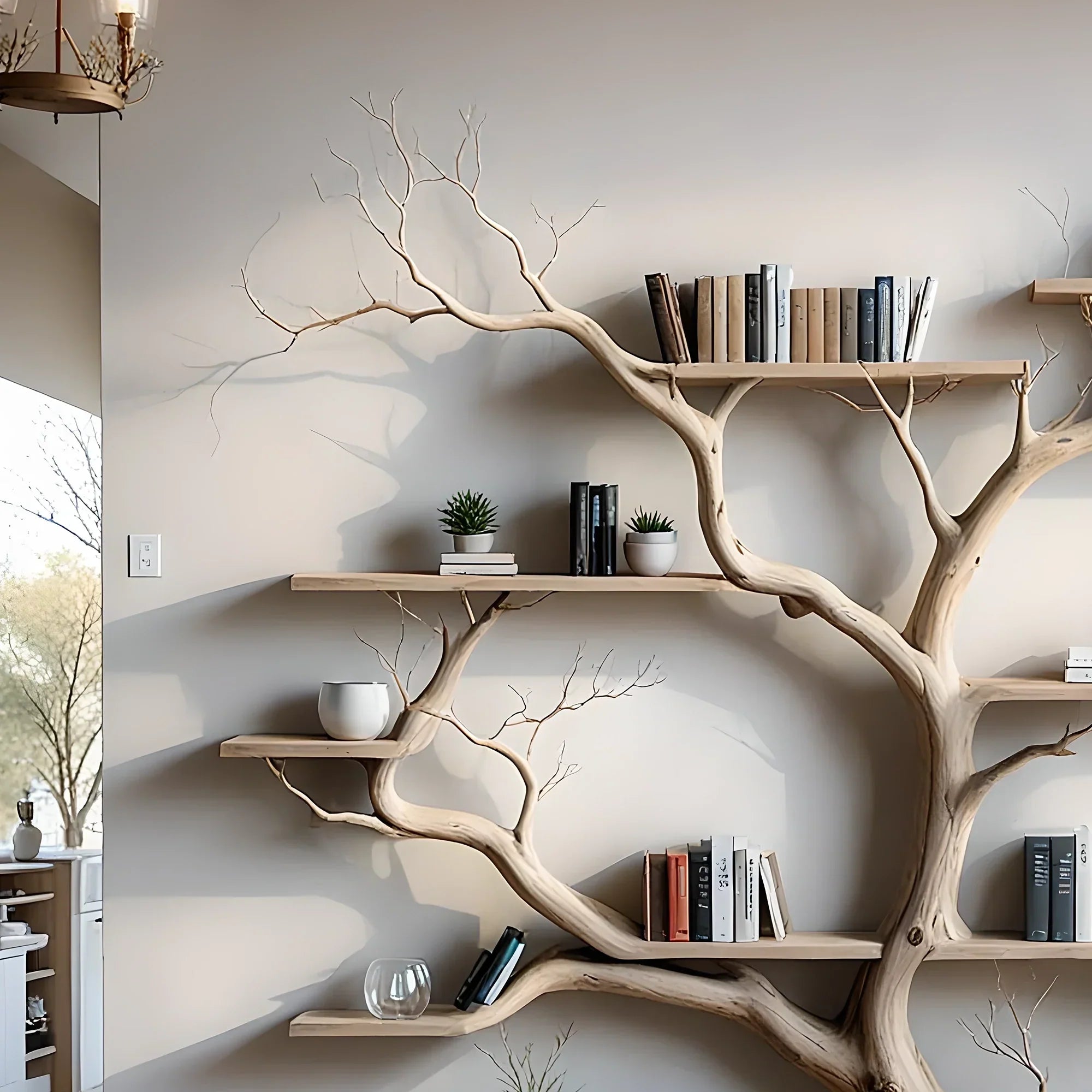 library bookshelf, natural wood bookshelf, home decoration bookshelf