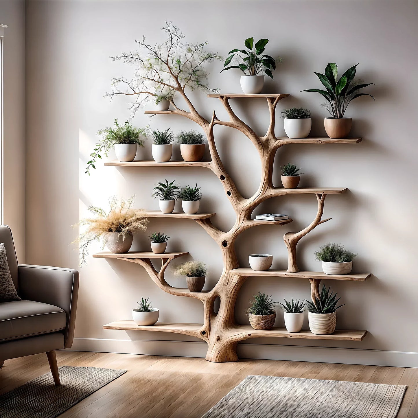 bookshelf, decorative shelf, tree shaped bookshelf, children's room shelf