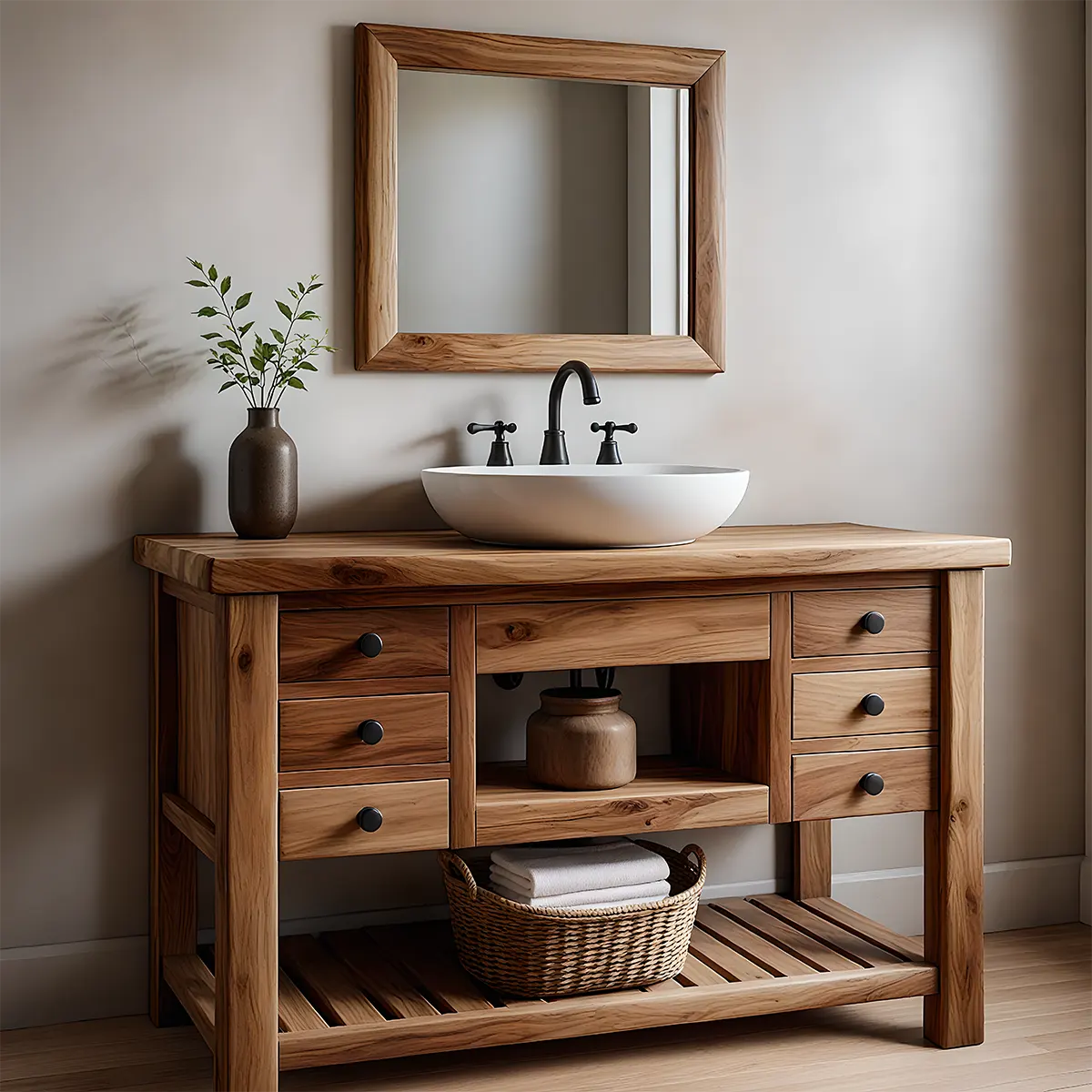 Embracing Organic Modern Serenity: The Beauty of Live Edge Wood Vanity