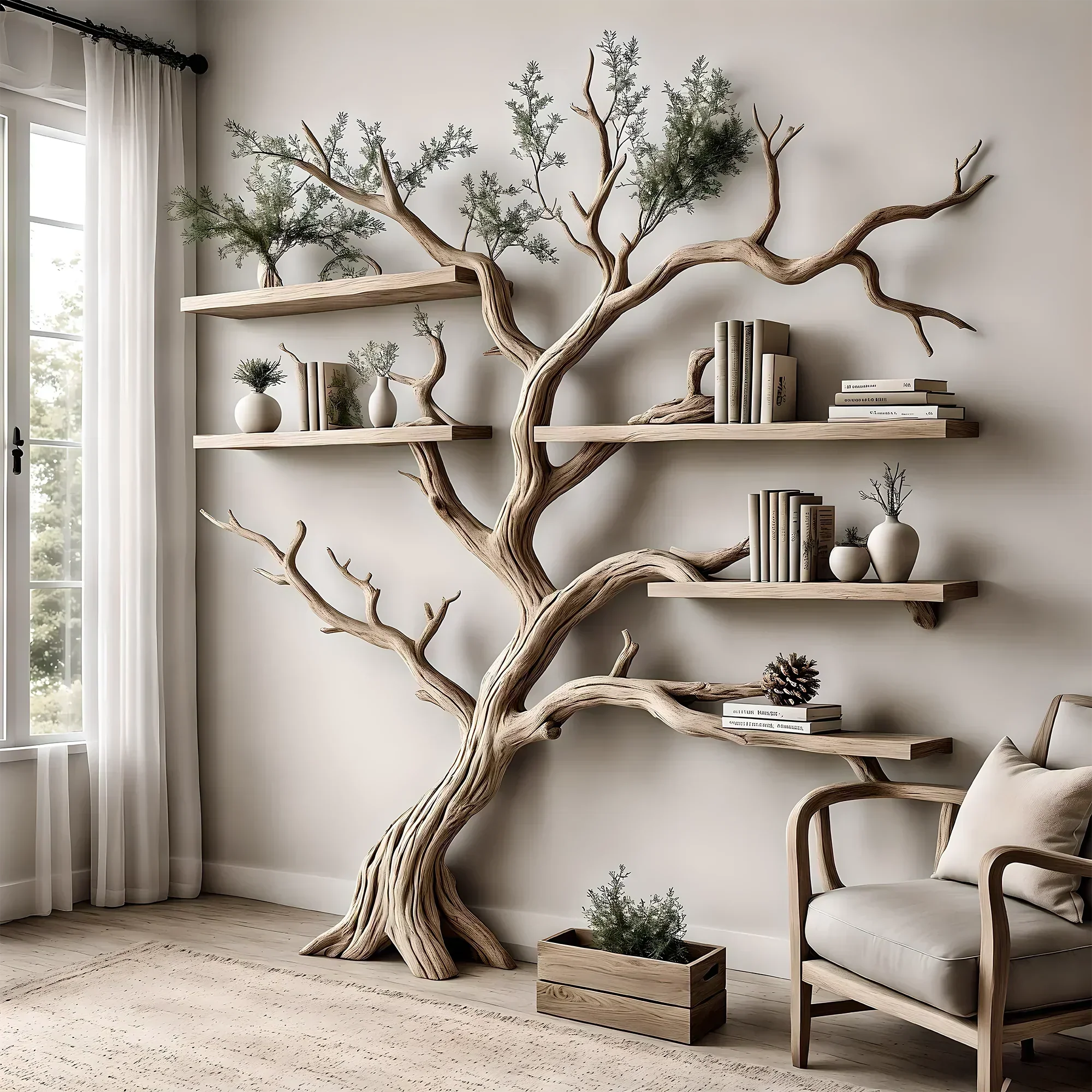 Handmade Tree Bookshelf – Creative & Functional Design