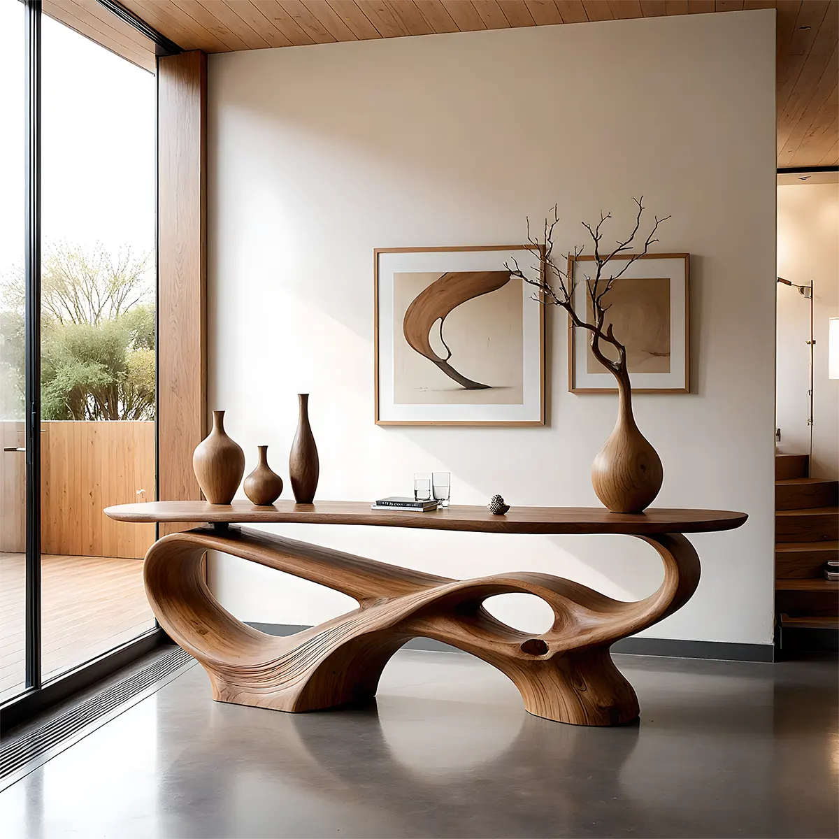 Organic Motion: A Sculptural Console Table That Captures the Spirit of Modern Wood Art