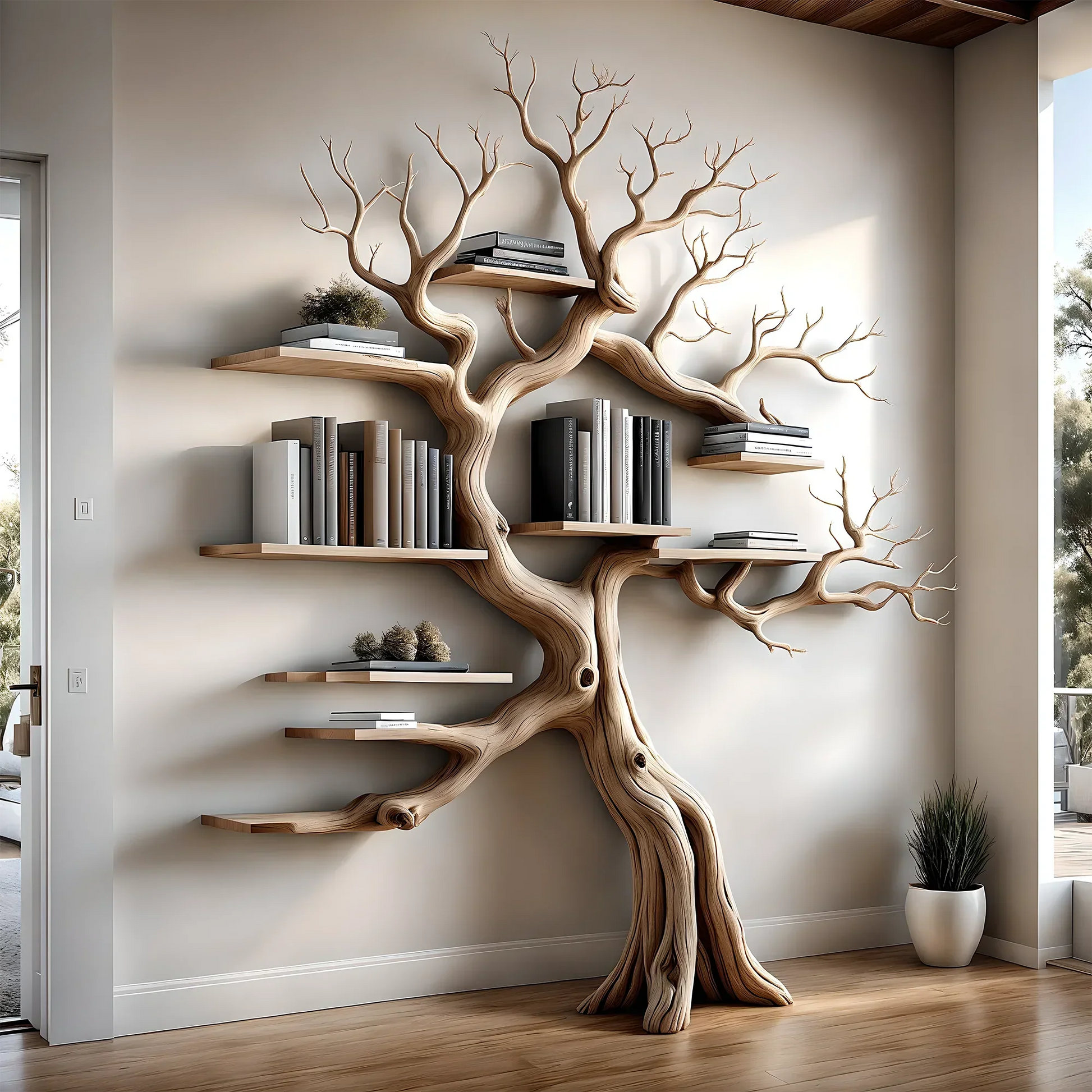 100% handmade wooden bookshelf, baby room decoration, bookcase, natural wood, floating shelf 