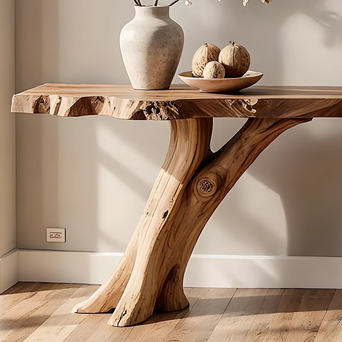 Premium Home Console Furniture – Handcrafted Natural Wood Style