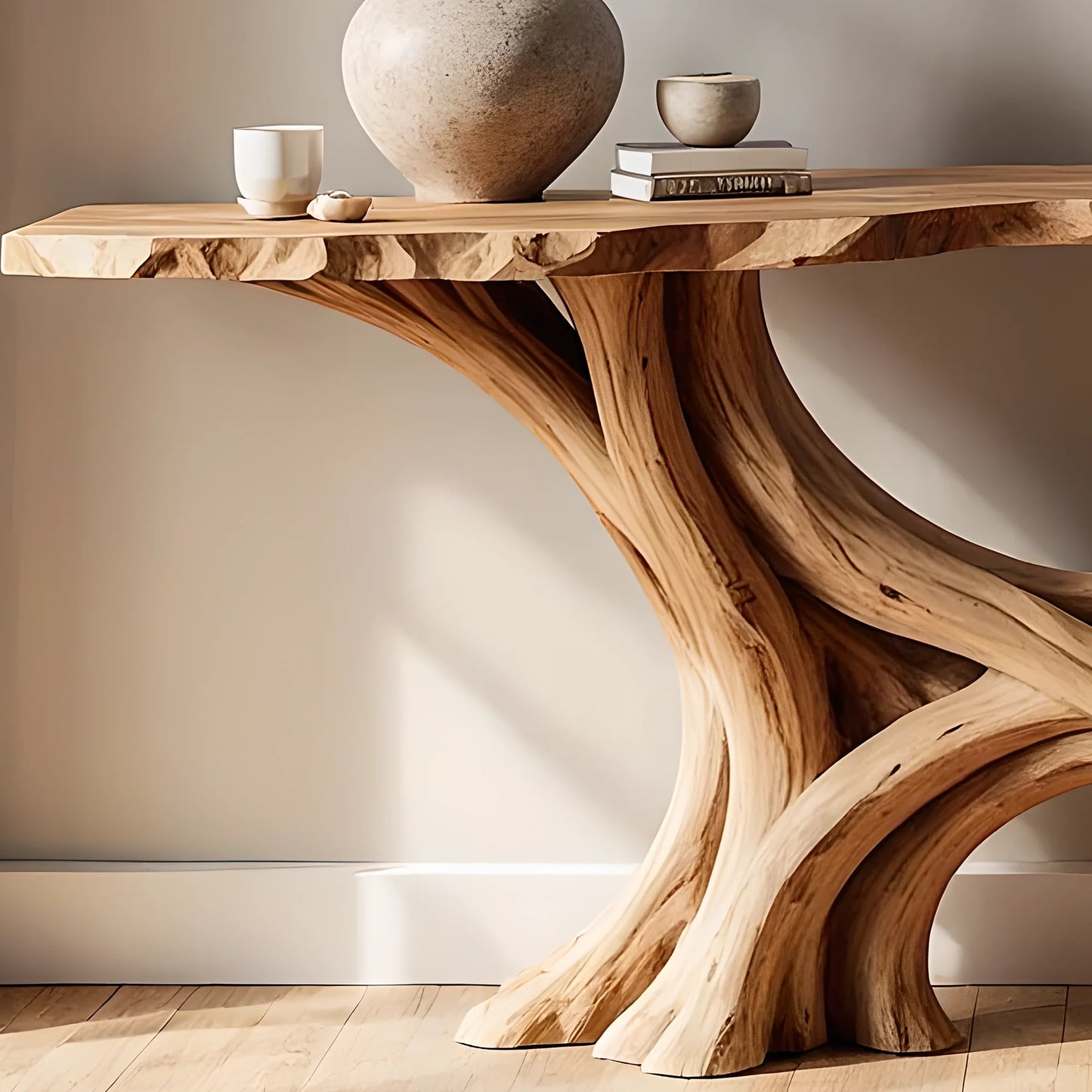 Handcrafted Solid Wood Home Console Table – Rustic Modern Design