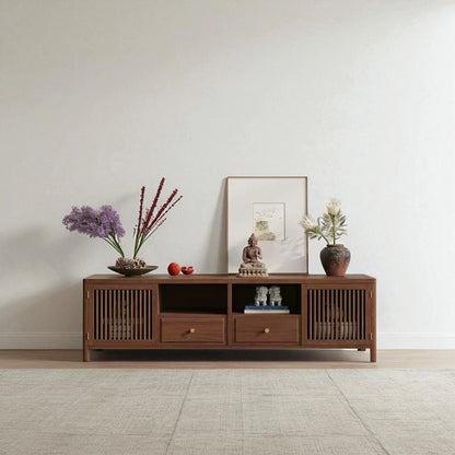 Luxury Solid Wood TV Stand – Handmade Mid-Century Sideboard
