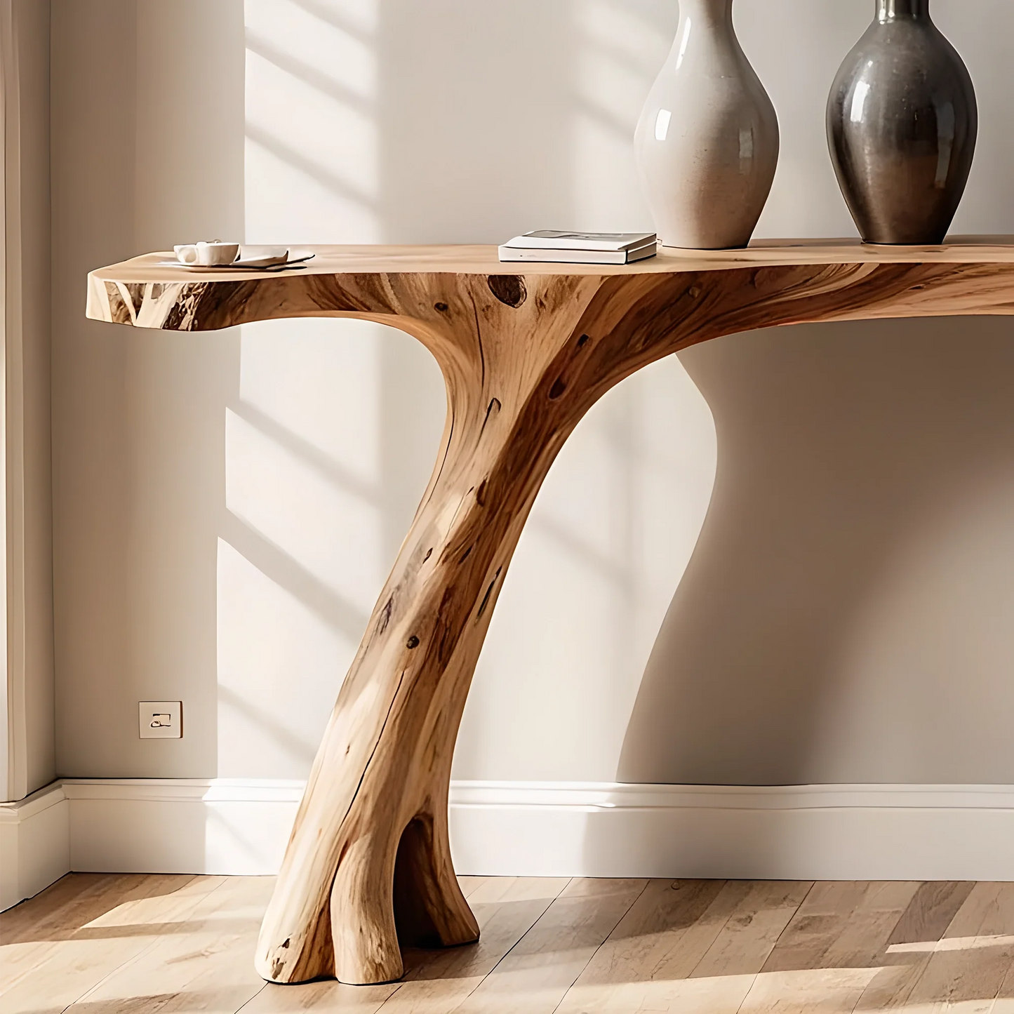 Solid Wood Console Table – Handmade Natural Artistic Design