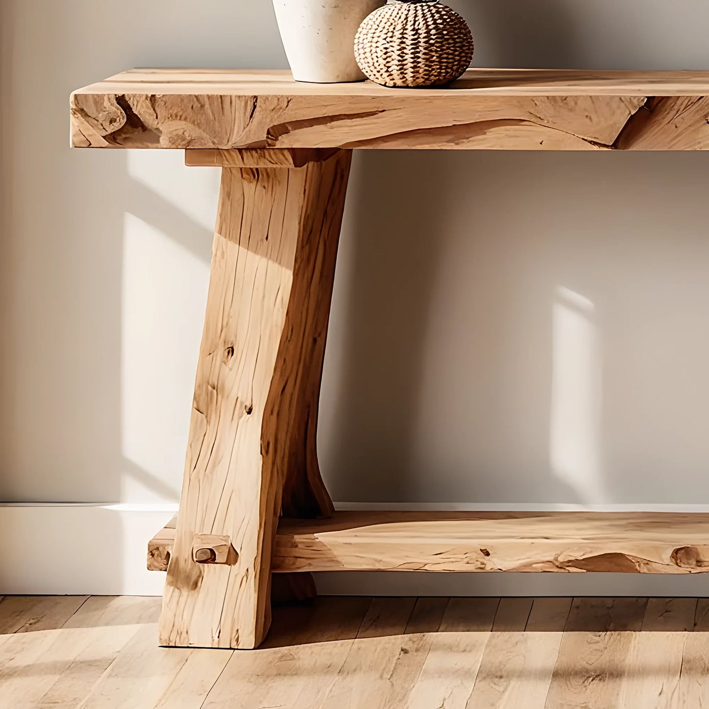 Custom Solid Wood Home Console – Rustic Handmade Entryway Table