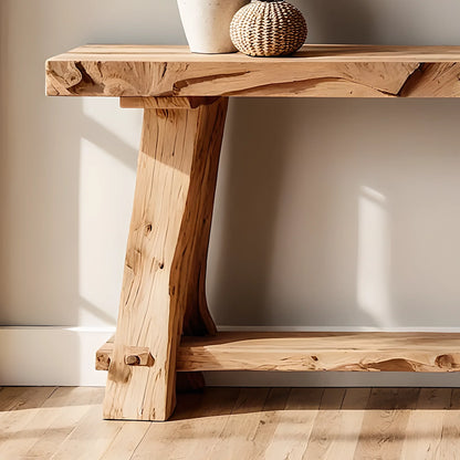Custom Solid Wood Home Console – Rustic Handmade Entryway Table