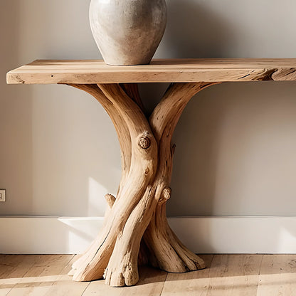 Natural Live Edge Home Console Table – Artisan Crafted Solid Wood