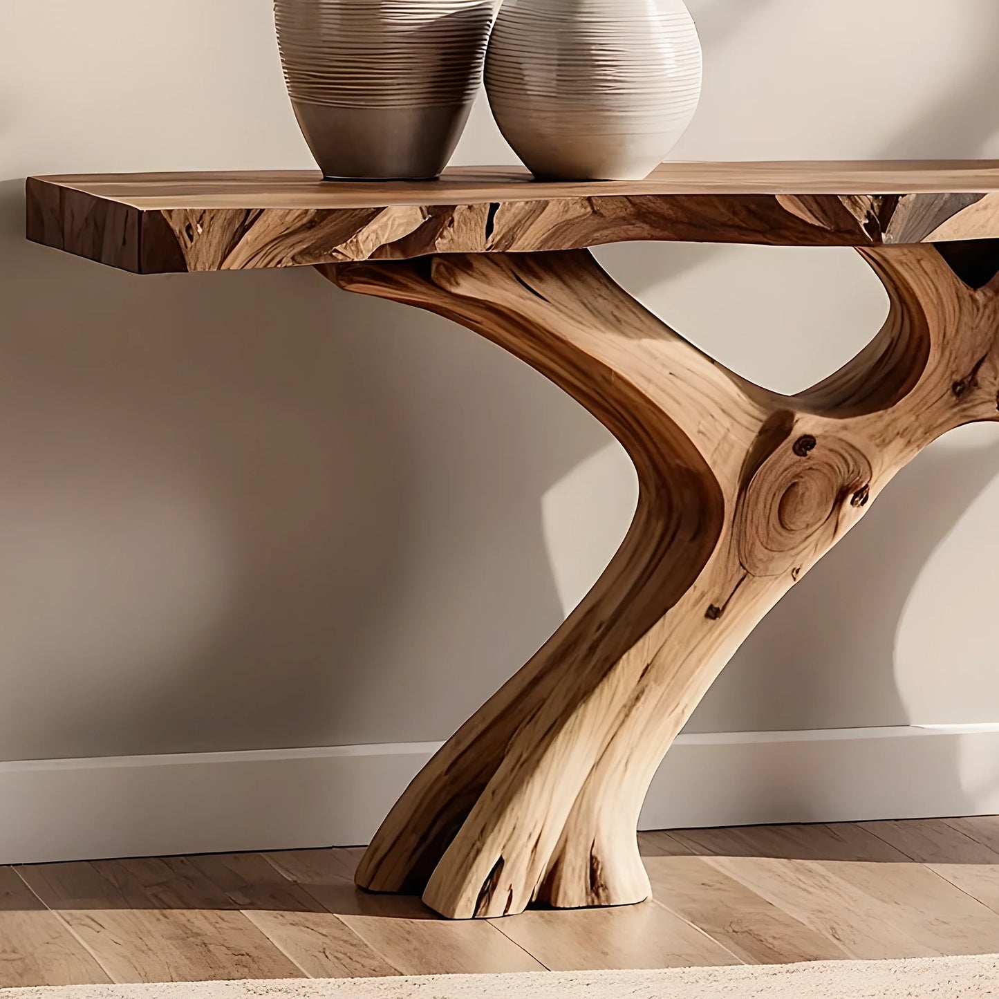 Handmade Solid Wood Console Table – Artistic Rustic Style