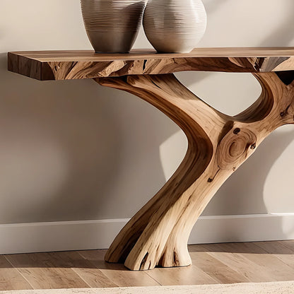 Handmade Solid Wood Console Table – Artistic Rustic Style