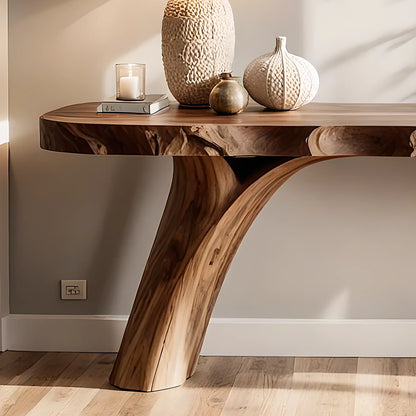 Home Console with Tree Root Base – Rustic Solid Wood Craftsmanship