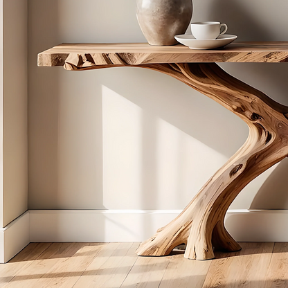 Solid Wood Console Table – Handmade Rustic X-Leg Design